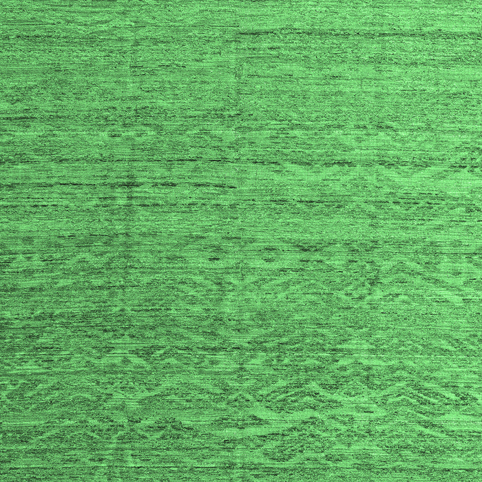 Square Abstract Emerald Green Modern Rug, abs4882emgrn