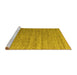 Sideview of Machine Washable Abstract Yellow Modern Rug, wshabs4882yw