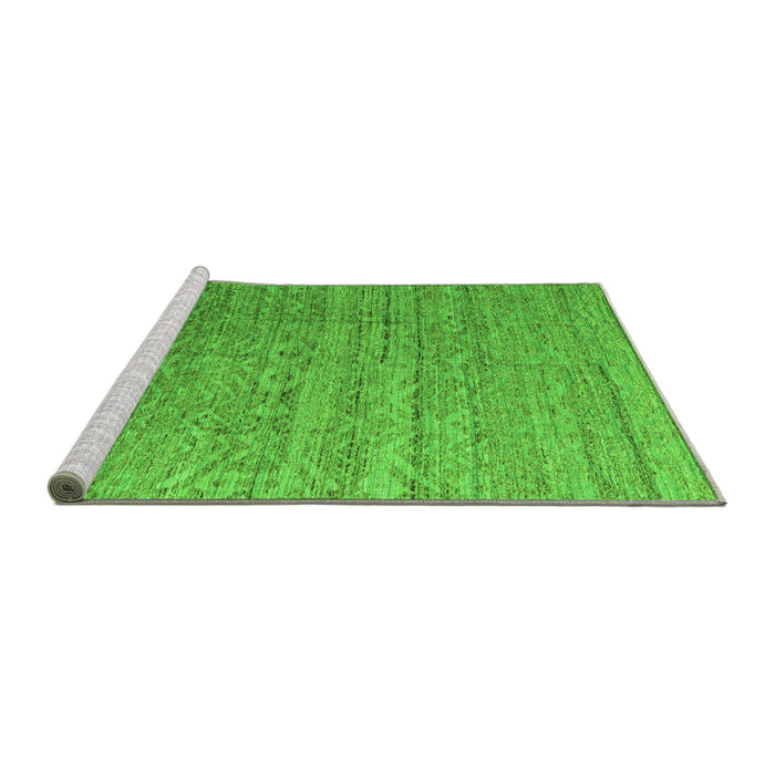 Sideview of Machine Washable Abstract Green Modern Area Rugs, wshabs4882grn