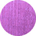 Round Machine Washable Abstract Purple Modern Area Rugs, wshabs4882pur