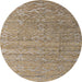 Round Machine Washable Abstract Brown Sugar Brown Rug, wshabs4882