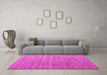 Machine Washable Abstract Pink Modern Rug in a Living Room, wshabs4882pnk