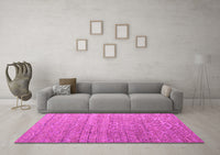 Machine Washable Abstract Pink Modern Rug, wshabs4882pnk