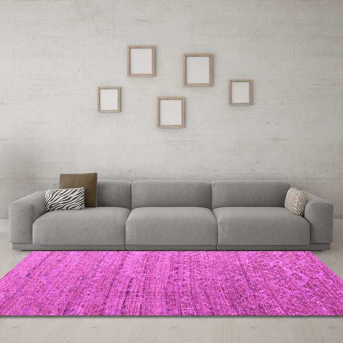 Machine Washable Abstract Pink Modern Rug in a Living Room, wshabs4882pnk