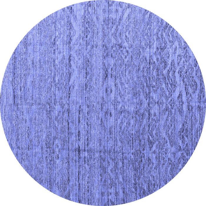 Round Abstract Blue Modern Rug, abs4882blu