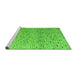 Sideview of Machine Washable Abstract Green Modern Area Rugs, wshabs4883grn