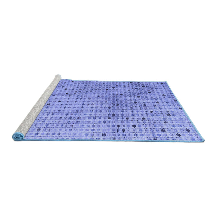 Sideview of Machine Washable Abstract Blue Modern Rug, wshabs4883blu
