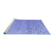 Sideview of Machine Washable Abstract Blue Modern Rug, wshabs4883blu