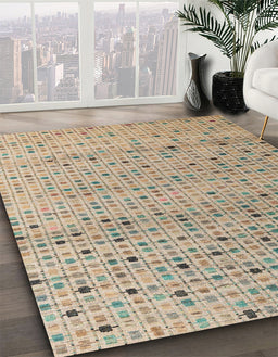 Machine Washable Abstract Dark Almond Brown Rug in a Family Room, wshabs4883