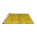 Sideview of Machine Washable Abstract Yellow Modern Rug, wshabs4883yw