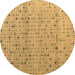 Round Abstract Brown Modern Rug, abs4883brn