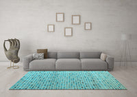 Machine Washable Abstract Light Blue Modern Rug, wshabs4883lblu