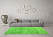 Machine Washable Abstract Green Modern Area Rugs in a Living Room,, wshabs4883grn