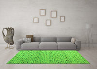 Machine Washable Abstract Green Modern Rug, wshabs4883grn