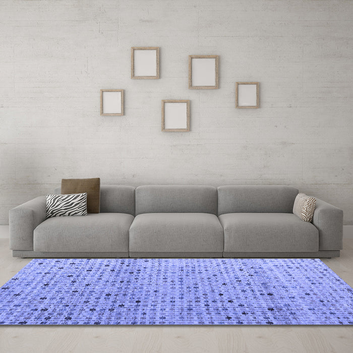 Machine Washable Abstract Blue Modern Rug in a Living Room, wshabs4883blu