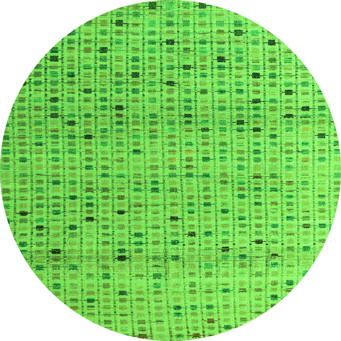 Round Abstract Green Modern Rug, abs4883grn