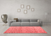 Machine Washable Abstract Red Modern Rug, wshabs4883red