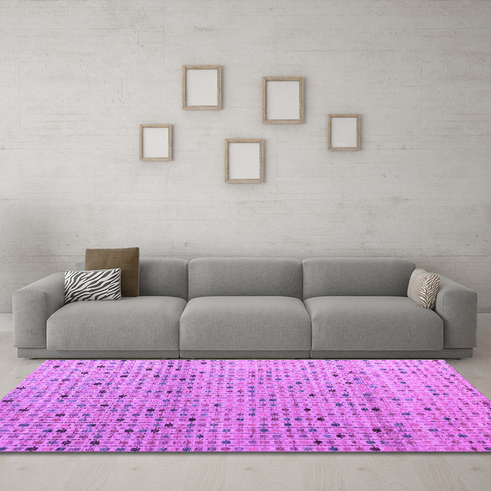 Machine Washable Abstract Purple Modern Area Rugs in a Living Room, wshabs4883pur
