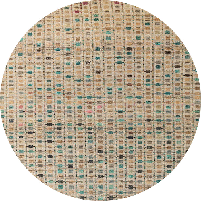 Round Machine Washable Abstract Dark Almond Brown Rug, wshabs4883