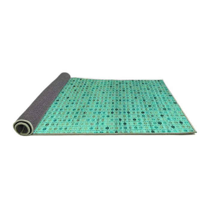 Sideview of Abstract Turquoise Modern Rug, abs4883turq