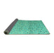 Sideview of Abstract Turquoise Modern Rug, abs4883turq