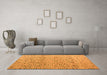 Machine Washable Abstract Orange Modern Area Rugs in a Living Room, wshabs4883org