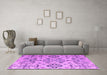 Machine Washable Abstract Purple Modern Area Rugs in a Living Room, wshabs4884pur