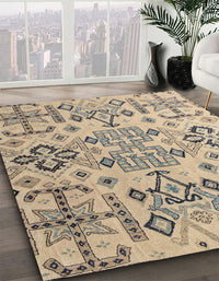 Abstract Khaki Green Modern Rug, abs4884