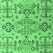 Square Machine Washable Abstract Emerald Green Modern Area Rugs, wshabs4884emgrn