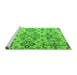 Sideview of Machine Washable Abstract Green Modern Area Rugs, wshabs4884grn