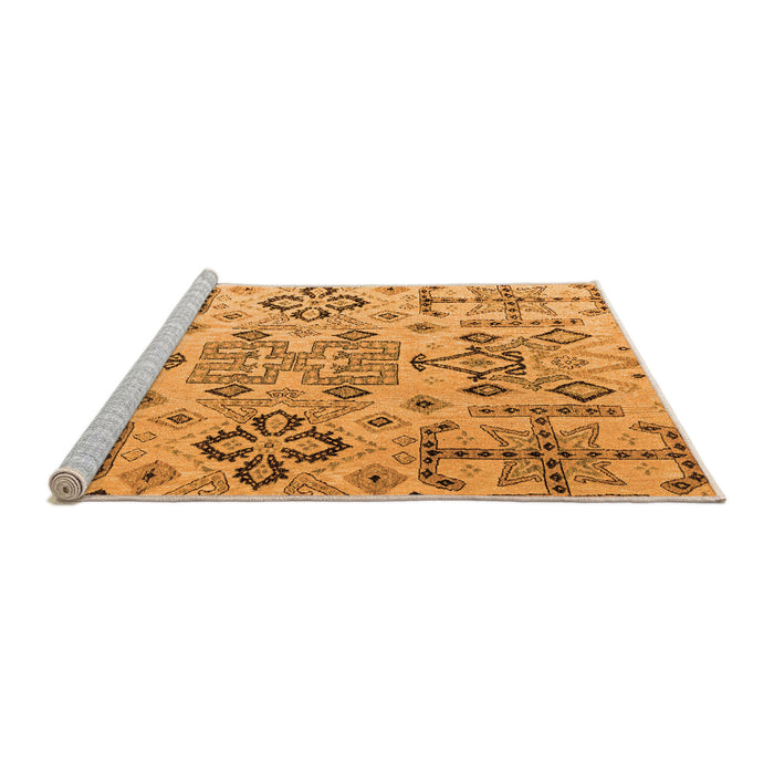 Sideview of Machine Washable Abstract Orange Modern Area Rugs, wshabs4884org