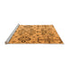 Sideview of Machine Washable Abstract Orange Modern Area Rugs, wshabs4884org