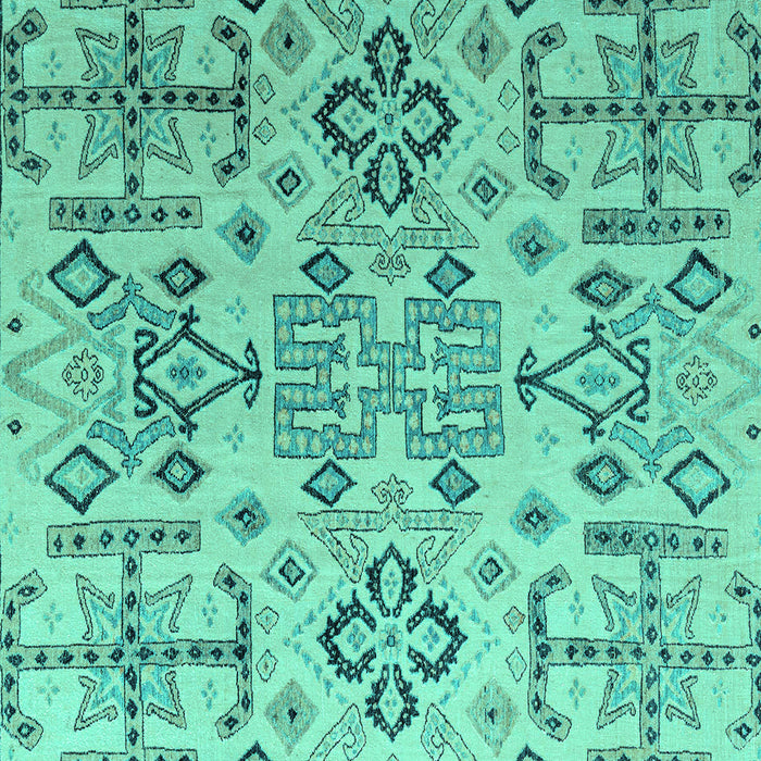 Square Abstract Turquoise Modern Rug, abs4884turq