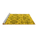 Sideview of Machine Washable Abstract Yellow Modern Rug, wshabs4884yw