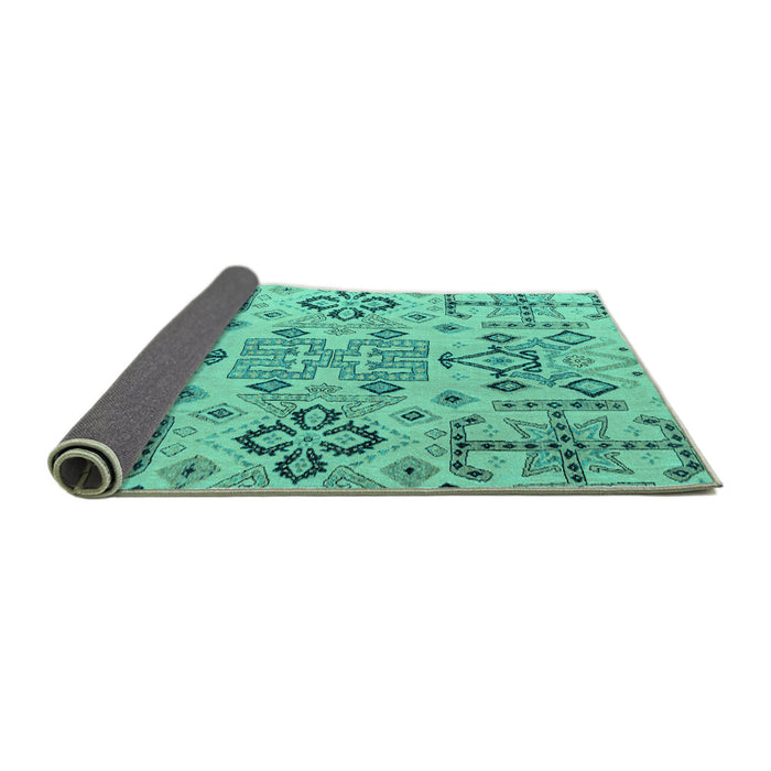Sideview of Abstract Turquoise Modern Rug, abs4884turq