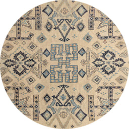Round Abstract Khaki Green Modern Rug, abs4884