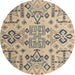 Round Abstract Khaki Green Modern Rug, abs4884