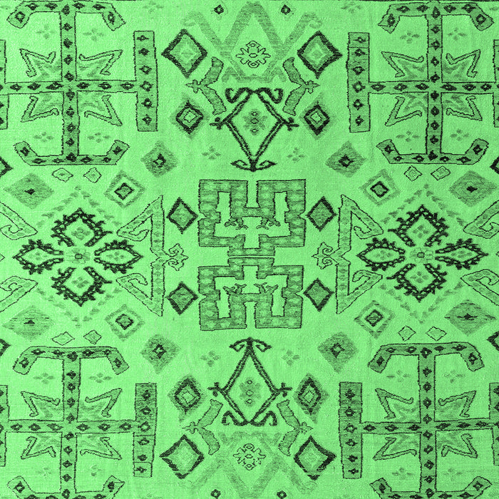 Square Abstract Emerald Green Modern Rug, abs4884emgrn