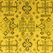 Square Machine Washable Abstract Yellow Modern Rug, wshabs4884yw