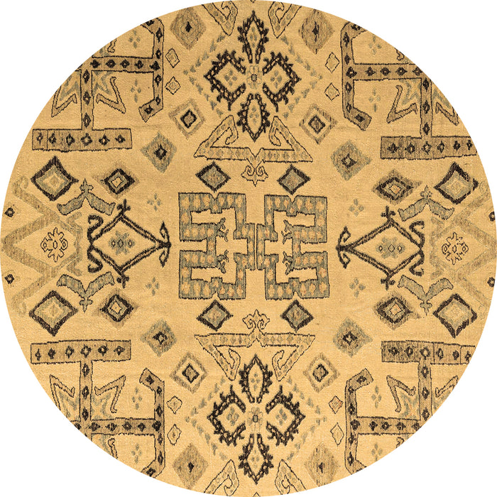 Round Machine Washable Abstract Brown Modern Rug, wshabs4884brn