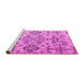 Sideview of Machine Washable Abstract Pink Modern Rug, wshabs4884pnk