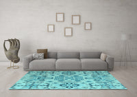 Machine Washable Abstract Light Blue Modern Rug, wshabs4884lblu