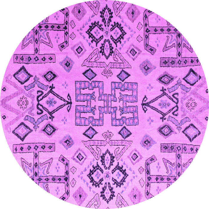 Round Abstract Purple Modern Rug, abs4884pur