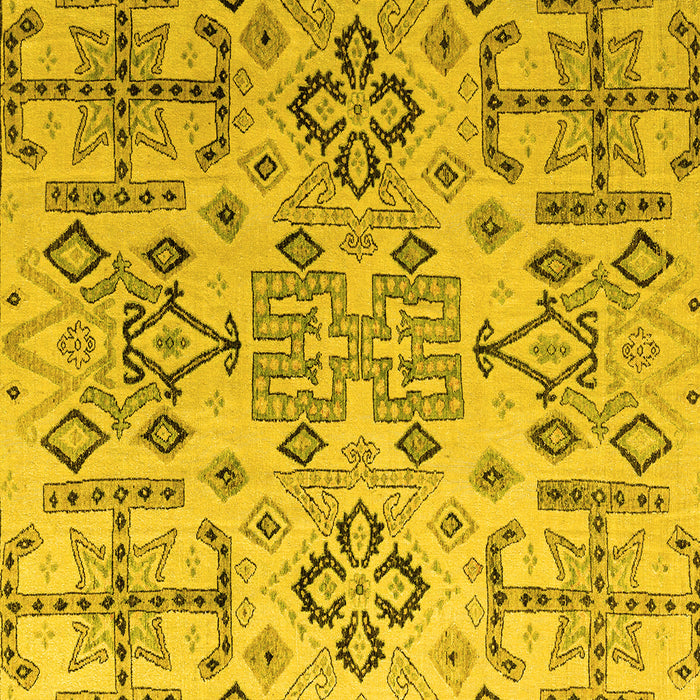 Square Abstract Yellow Modern Rug, abs4884yw