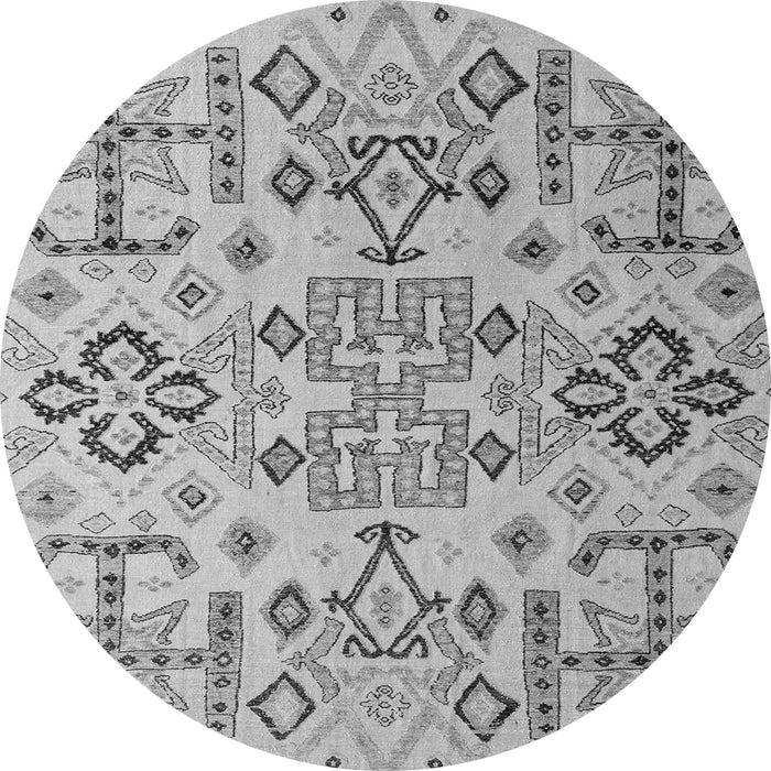 Round Abstract Gray Modern Rug, abs4884gry