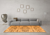 Machine Washable Abstract Orange Modern Rug, wshabs4884org