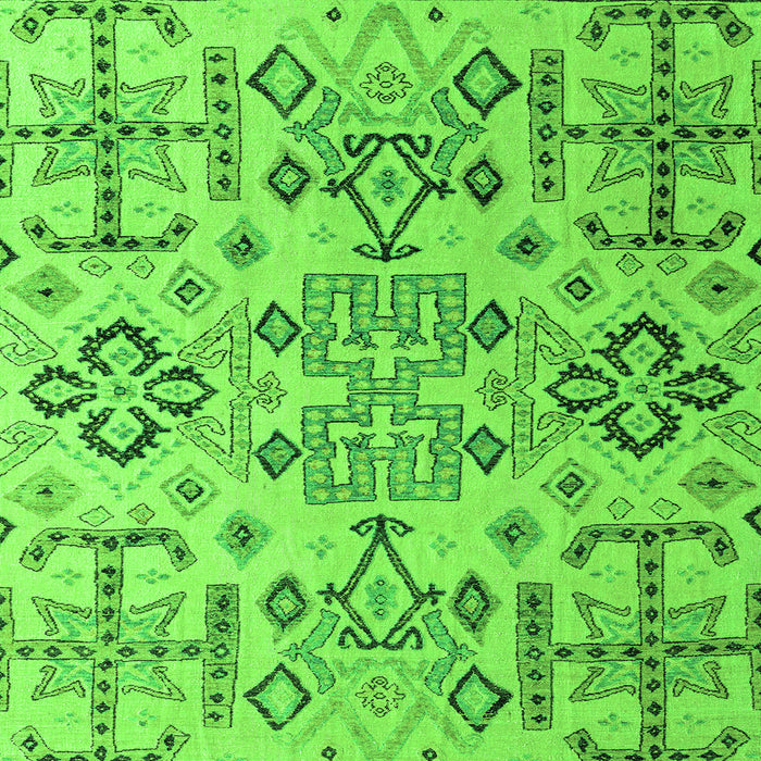 Square Machine Washable Abstract Green Modern Area Rugs, wshabs4884grn
