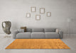 Machine Washable Abstract Orange Modern Area Rugs in a Living Room, wshabs4885org