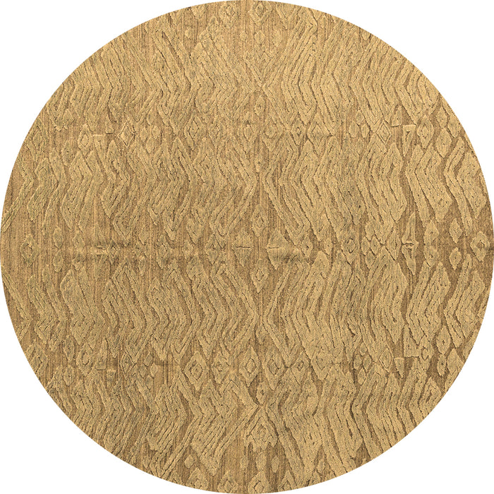 Round Abstract Brown Modern Rug, abs4885brn
