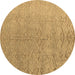 Round Abstract Brown Modern Rug, abs4885brn